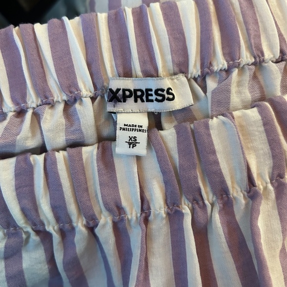 Express White and Purple Striped Off the Shoulder Blouse Size XS - Picture 3 of 4